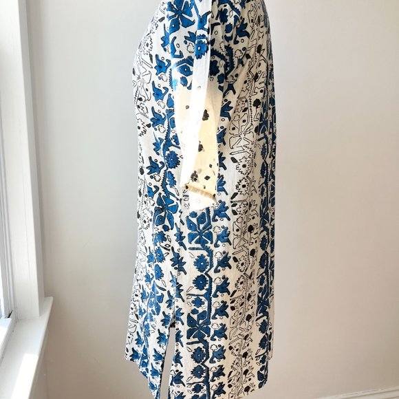 vintage 60s block print kaftan - Picture 7 of 10